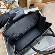 Fortok Hermes Birkin Box Leather Bag Black 30cm  - 3