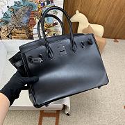 Fortok Hermes Birkin Box Leather Bag Black 30cm  - 2