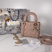 Fortok Dior Lady Mini Bag Pink 17cm - 1