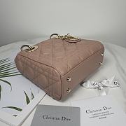 Fortok Dior Lady Mini Bag Pink 17cm - 3