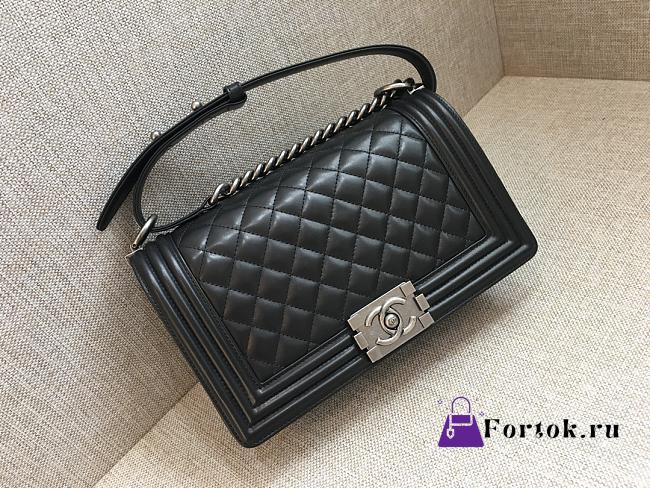 Fortok Chanel Leboy Lambskin Bag Black 25cm - 1