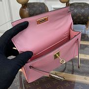 Fortok Hermes Kelly Mini Calfskin Bag Pink 19x5.5x12.5cm - 6