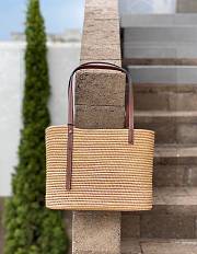 Fortok Loewe x Paula's Ibiza Square Raffia Basket Tote Bag - 2