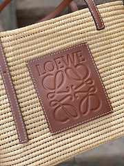 Fortok Loewe x Paula's Ibiza Square Raffia Basket Tote Bag - 3