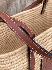Fortok Loewe x Paula's Ibiza Square Raffia Basket Tote Bag - 6