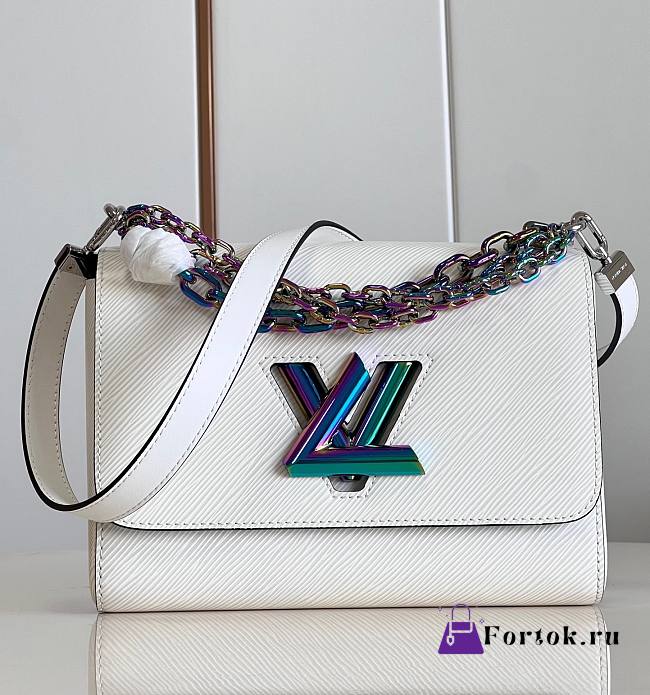 Fortok Louis Vuitton Twist MM Bag White M22029 23x17x9.5cm - 1