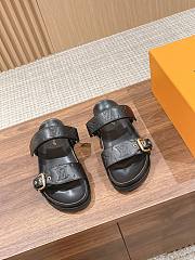 Fortok Louis Vuitton Embossed Sandals Black - 1
