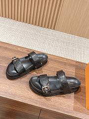 Fortok Louis Vuitton Embossed Sandals Black - 2