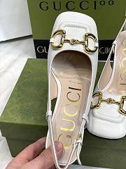 Fortok Gucci Mid-Heel Slingback With Horsebit White - 3