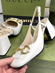 Fortok Gucci Mid-Heel Slingback With Horsebit White - 4