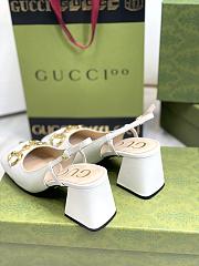 Fortok Gucci Mid-Heel Slingback With Horsebit White - 6