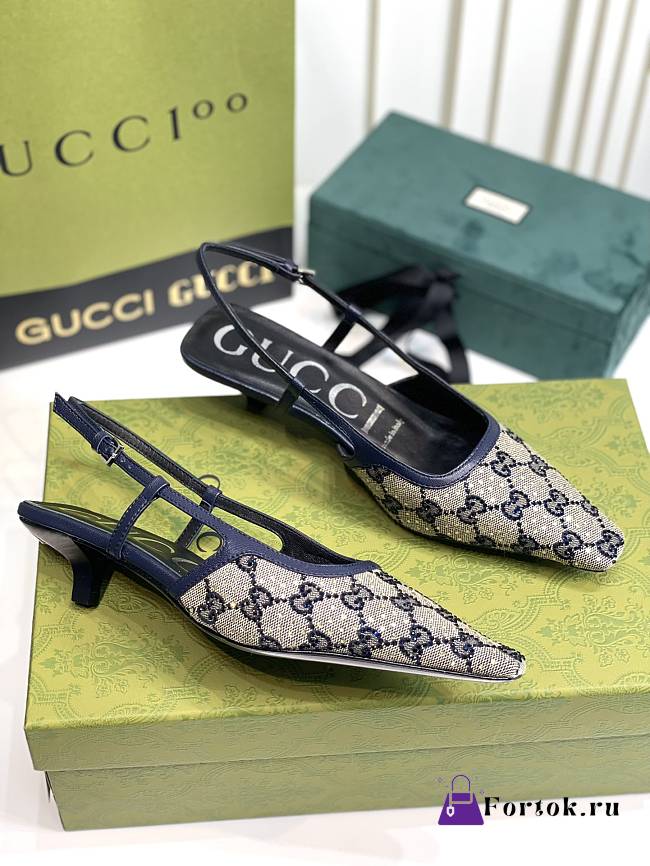 Fortok Gucci GG Supreme Slingback Pumps 35 - 1