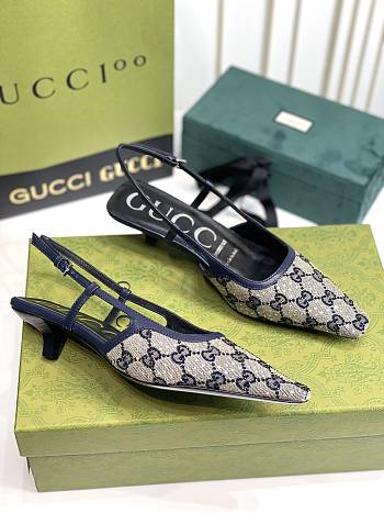 Fortok Gucci GG Supreme Slingback Pumps 35