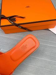 Fortok Hermes Empson Leather Orange Sandals - 2