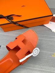Fortok Hermes Empson Leather Orange Sandals - 3
