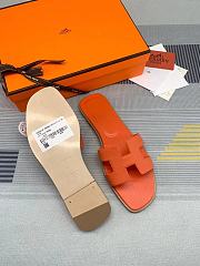 Fortok Hermes Empson Leather Orange Sandals - 6