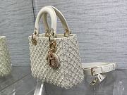 Fortok Dior Lady Diana Bead Bag White 20cm - 3