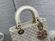 Fortok Dior Lady Diana Bead Bag White 20cm - 5
