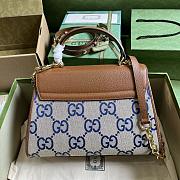 Fortok Gucci Horsebit 1955 Handbag Beige and ebony GG Supreme Canvas - 3