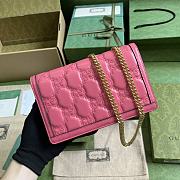 Fortok Gucci GG Matelassé Chain Wallet Pink 20x12.5x4cm - 4