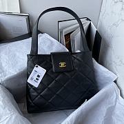 Fortok Chanel Black Matelasse Quilted Caviar Leather Shoulder Bag 32x25x10cm - 1