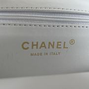 Fortok Chanel White Matelasse Quilted Caviar Leather Shoulder Bag 32x25x10cm - 4