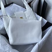 Fortok Chanel White Matelasse Quilted Caviar Leather Shoulder Bag 32x25x10cm - 3