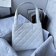 Fortok Chanel White Matelasse Quilted Caviar Leather Shoulder Bag 32x25x10cm - 5