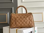 Fortok Chanel 23P Coco Handle Bag Beige 14x24x10cm - 5