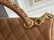 Fortok Chanel 23P Coco Handle Bag Beige 14x24x10cm - 4