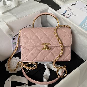 Fortok Chanel 23S Carryme Bag Pink AS4008 14.5x22x8cm