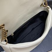 Fortok Saint Laurent Calypso Monogram Shoulder Bag White 26×14×7cm - 2