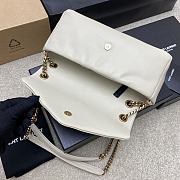 Fortok Saint Laurent Calypso Monogram Shoulder Bag White 26×14×7cm - 5