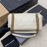 Fortok Saint Laurent Calypso Monogram Shoulder Bag White 26×14×7cm - 4