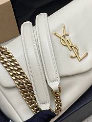 Fortok Saint Laurent Calypso Monogram Shoulder Bag White 26×14×7cm - 6