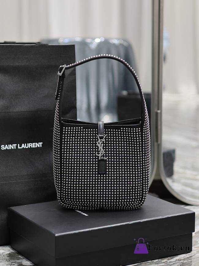 Fortok Saint Laurent Le5à7 Embellished Shoulder Bag 23×22×8.5cm - 1