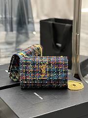 Fortok Saint Laurent Kate Multicolored Tweed Crossbody Bag 20x13.5x5.5cm - 1