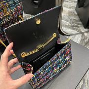 Fortok Saint Laurent Kate Multicolored Tweed Crossbody Bag 20x13.5x5.5cm - 5