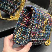 Fortok Saint Laurent Kate Multicolored Tweed Crossbody Bag 20x13.5x5.5cm - 4