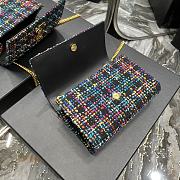 Fortok Saint Laurent Kate Multicolored Tweed Crossbody Bag 20x13.5x5.5cm - 3