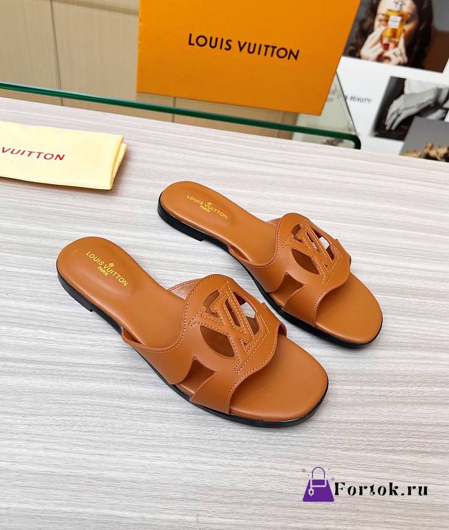 Fortok Louis Vuitton Isola Flat Mule Brown - 1