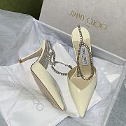 Fortok Jimmy Choo Diamond Chain High Heels White - 5