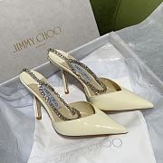 Fortok Jimmy Choo Diamond Chain High Heels White - 4