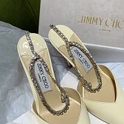 Fortok Jimmy Choo Diamond Chain High Heels White - 2