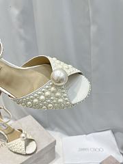 Fortok Jimmy Choo White Sacaria Faux-pearl Embellished Sandals - 3