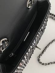 Fortok Chanel Flap Bag Sequins & Ruthenium-Finish Metal Black & Silver - 6