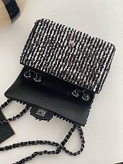 Fortok Chanel Flap Bag Sequins & Ruthenium-Finish Metal Black & Silver - 2