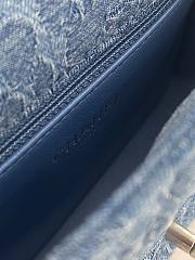 Fortok Chanel Mini Sweetheart Crush Flap Blue Camellia Denim Silver Hardware - 3