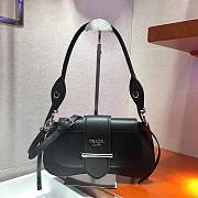 Fortok Prada Sidonie Leather Shoulder Bag Black 28x18x4cm - 1