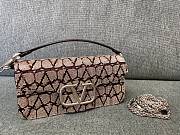 Fortok Valentino VLogo Signature Beaded Calfskin Shoulder Bag Brown - 1